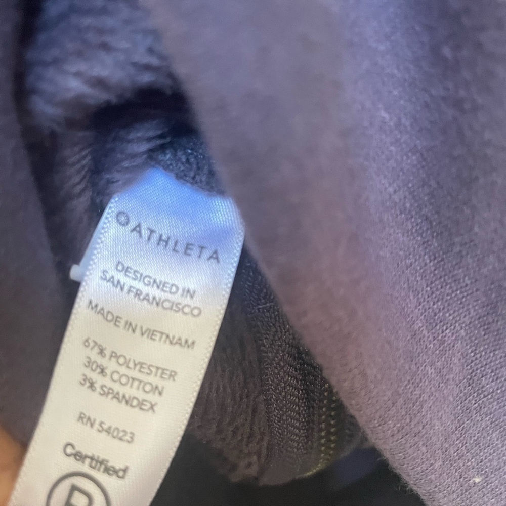ATHLETA Cozy Karma Purple Side Zip Funnel Neck Mock Neck Sweatshirt Sz Small S - Picture 10 of 13